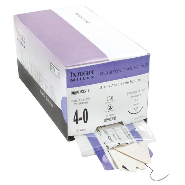 Suture 4-0 Polyglycolic Acid C-6 Purple 27